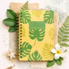 Load image into Gallery viewer, GREEN MONSTERA WOOD NOTEBOOK
