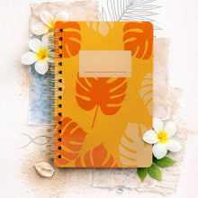 Load image into Gallery viewer, ORANGE MONSTERA WOOD NOTEBOOK
