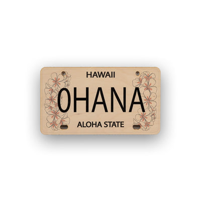 OHANA PINK PLUMERIA LICENSE PLATE WALL DECOR