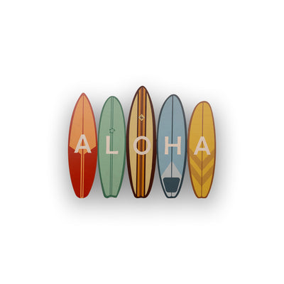 RETRO ALOHA SURFBOARDS WALL DECOR