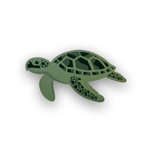 Load image into Gallery viewer, Green turtle wood cutout on a white background

