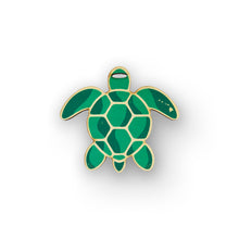 Load image into Gallery viewer, GREEN GEO HONU WOOD BAG TAG
