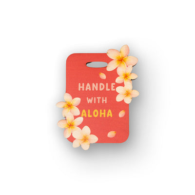 HANDLE WITH ALOHA WOOD BAG TAG