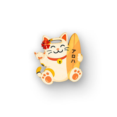 MANEKI NEKO WOOD BAG TAG