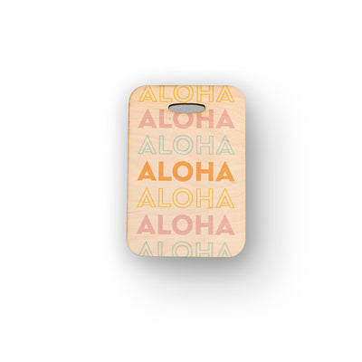 PASTEL HAWAII WOOD BAG TAG