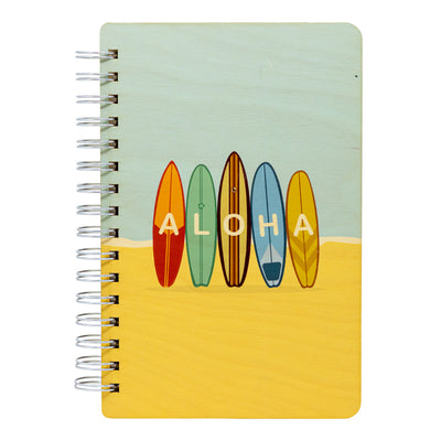 RETRO SURFBOARDS WOOD NOTEBOOK