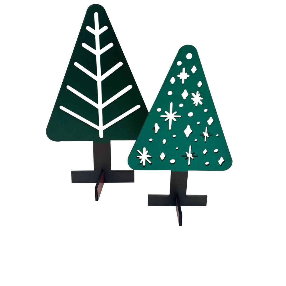 TEAL-GREEN XMAS TREE SET OF 2