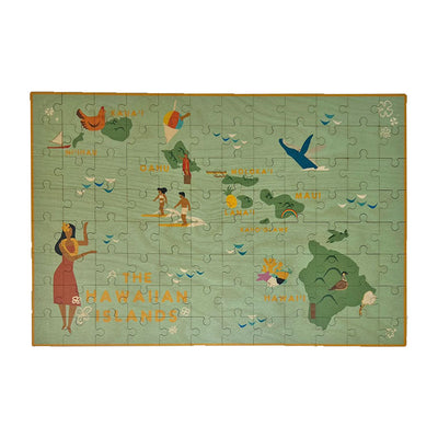 THE HAWAIIAN ISLANDS MAP WOOD PUZZLE