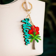 Load image into Gallery viewer, HIBSICUS PALM CHAIN BAG CHARM
