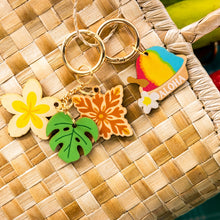 Load image into Gallery viewer, PLUMERIA MONSTERA CHAIN BAG CHARM
