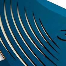 Load image into Gallery viewer, Close-up of a blue whale wall cut-out on a white background
