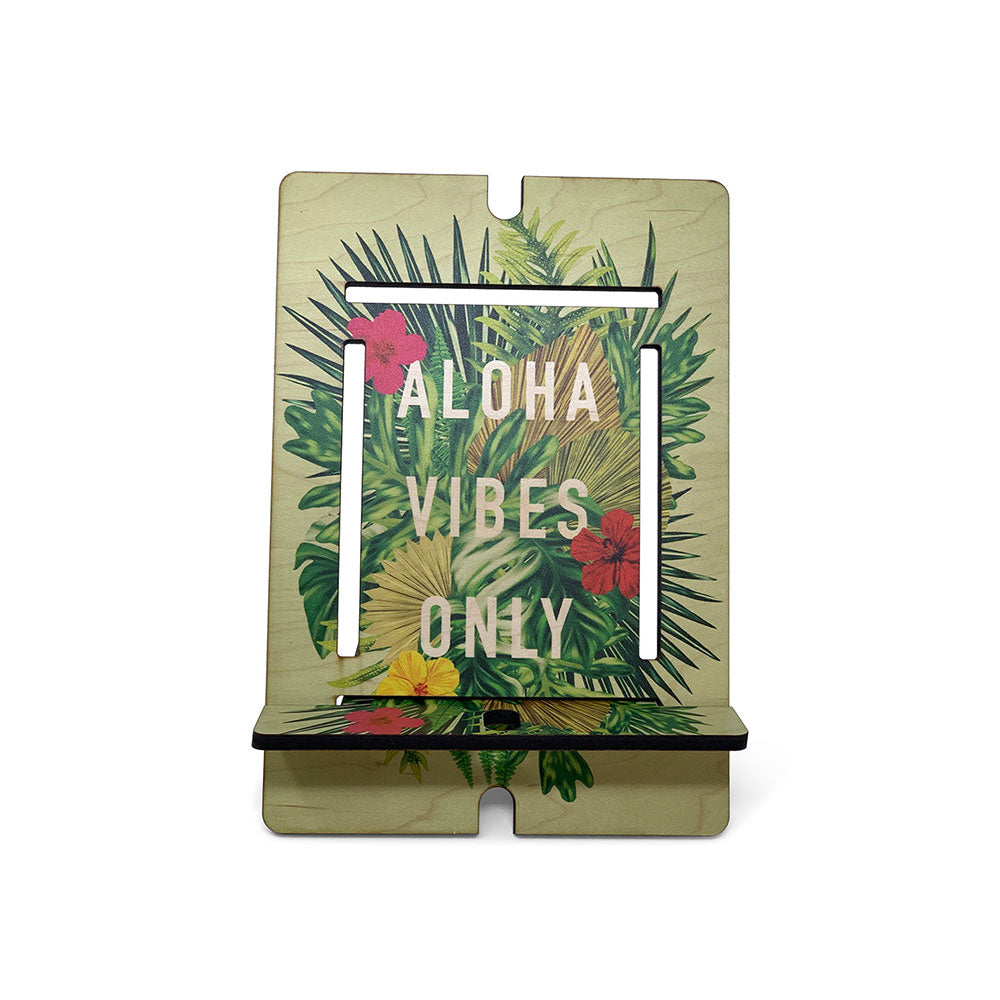 ALOHA VIBES HIBISCUS DRIED PALM BOUQUET TABLET STAND