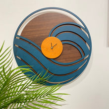 Load image into Gallery viewer, BLUE WAVE LAYERED CLOCK
