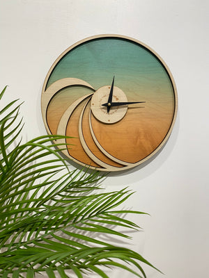 GRADIENT WAVE LAYERED CLOCK