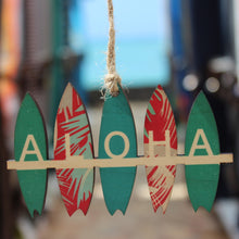 Load image into Gallery viewer, ALOHA SURFBOARDS CHRISTMAS COLORS ORNAMENT
