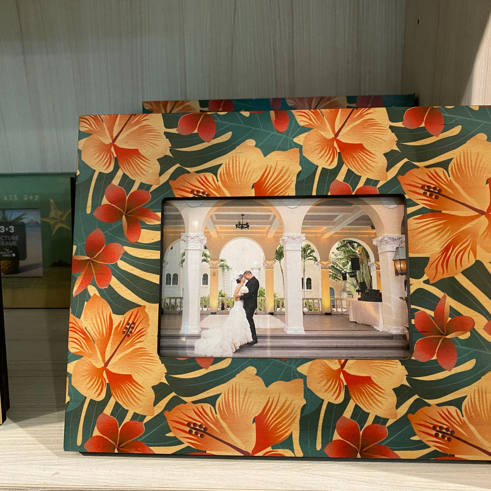 HIBISCUS MONSTERA 4X6 PICTURE FRAME