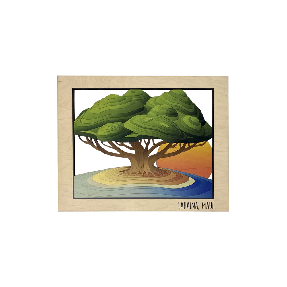 bonsai tree in maui LAHAINA BANYAN TREE WALL ART