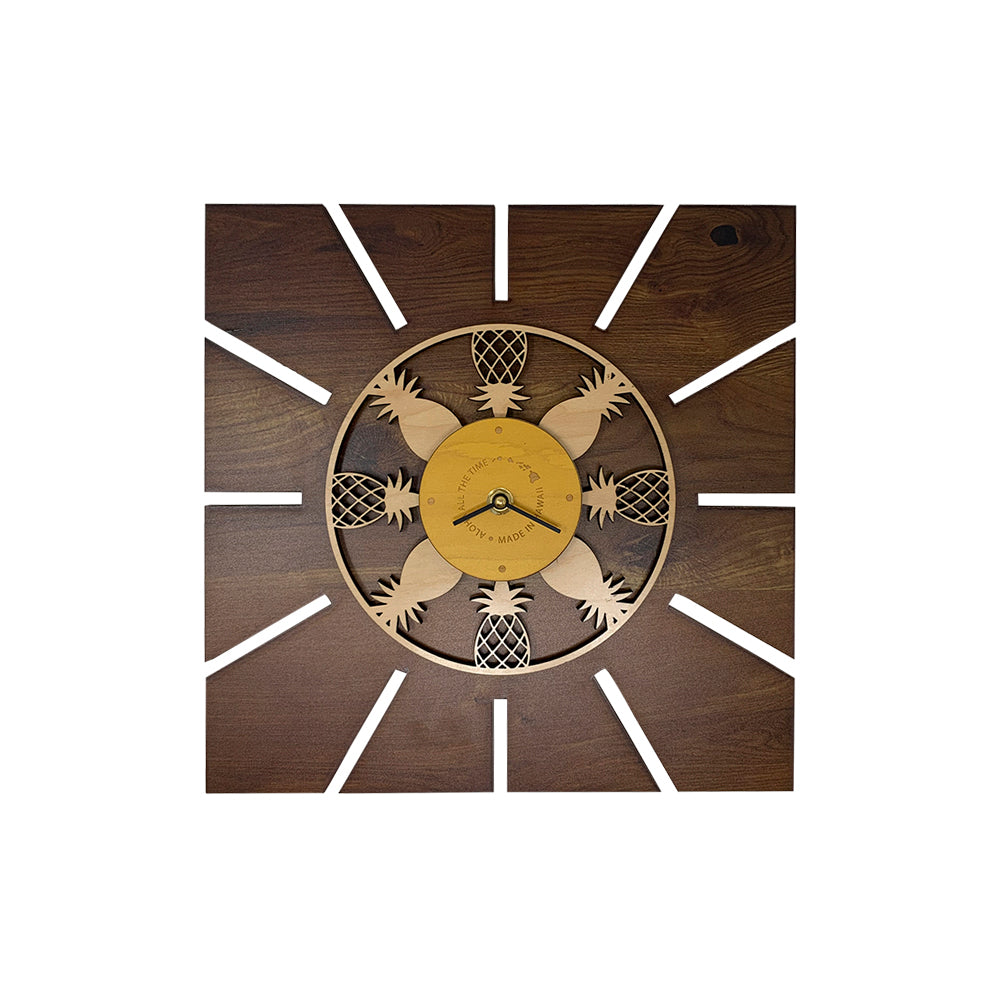 PINEAPPLE SQUARE LAYERED CLOCK
