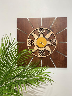 PINEAPPLE SQUARE LAYERED CLOCK