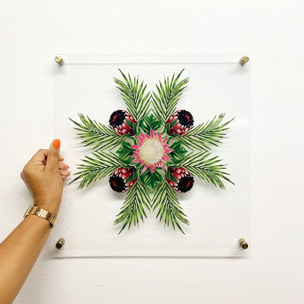 PROTEA PALM QUILT ACRYLIC WALL ART