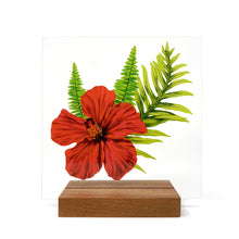 Load image into Gallery viewer, RED HIBISCUS ACRYLIC ART
