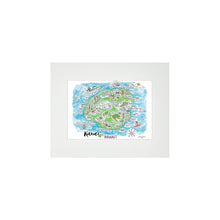 Load image into Gallery viewer, KAUAI WATERCOLOR MAP MATTED PRINT
