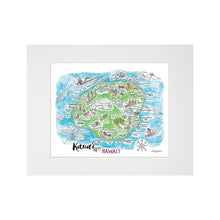 Load image into Gallery viewer, KAUAI WATERCOLOR MAP MATTED PRINT
