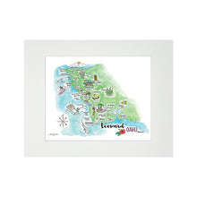 Load image into Gallery viewer, LEEWARD WATERCOLOR MAP MATTED PRINT
