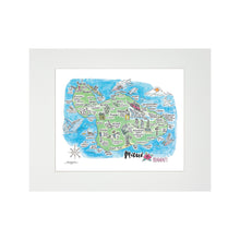 Load image into Gallery viewer, MAUI WATERCOLOR MAP MATTED PRINT
