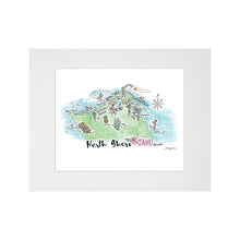 Load image into Gallery viewer, NORTH SHORE WATERCOLOR MAP MATTED PRINT

