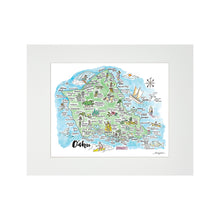 Load image into Gallery viewer, OAHU WATERCOLOR MAP MATTED PRINT

