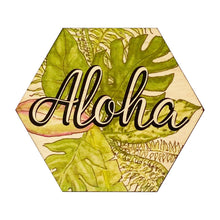 Load image into Gallery viewer, FERN &amp; PINEAPPLE HEX COASTER SET
